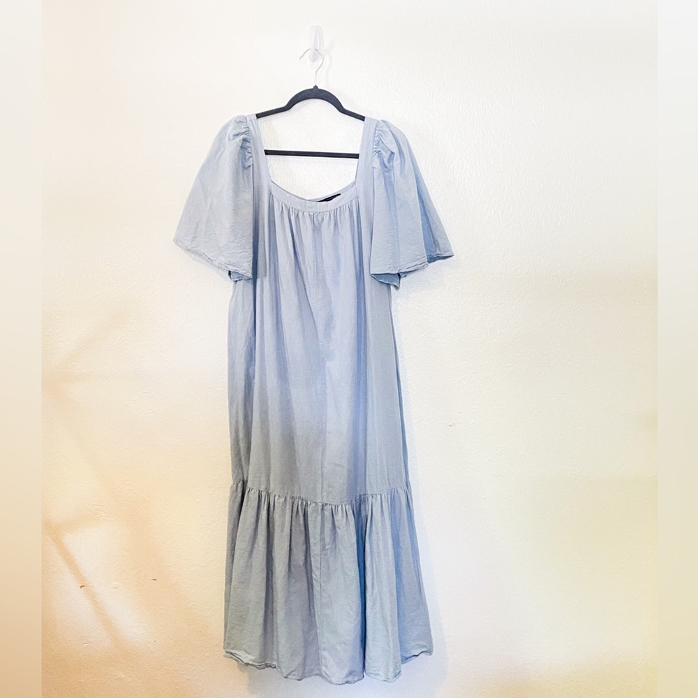 Zara light blue flowy boho dress